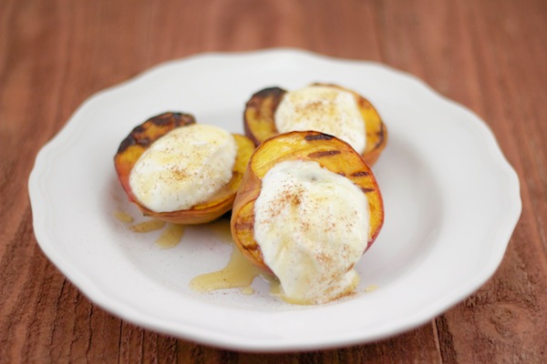 grilled peaches and greek yogurt