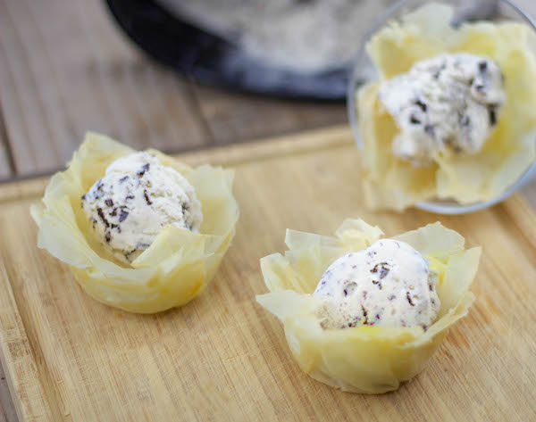 Phyllo Cups With Ice Cream