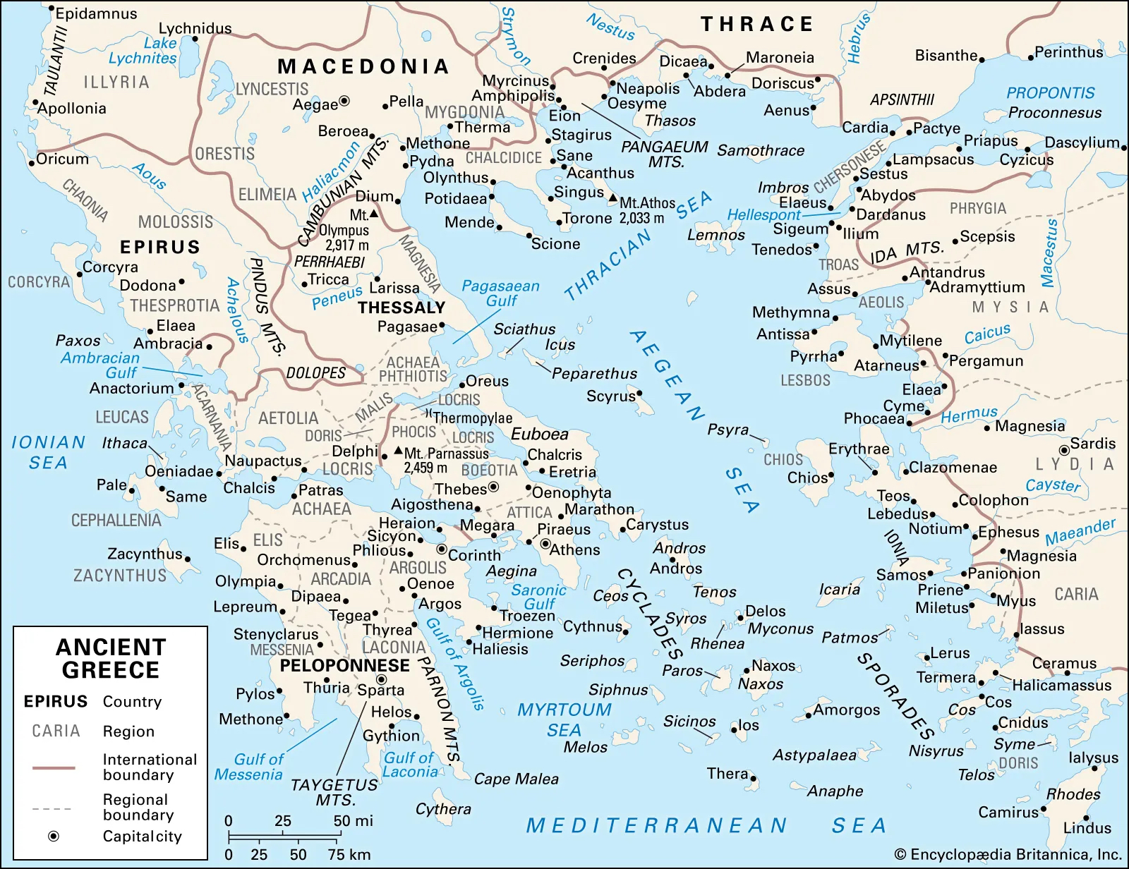Ancient-Greece-map map of ancient greece