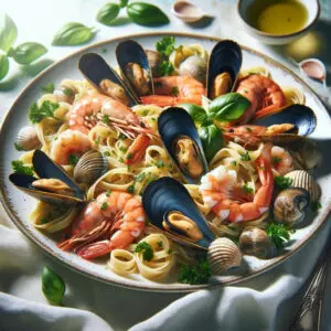 Seafood Pasta with Aphrodites Herbs